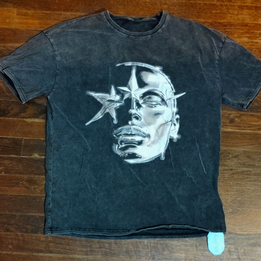 NWT AugYew Gray Acid Washed Medium T-Shirt